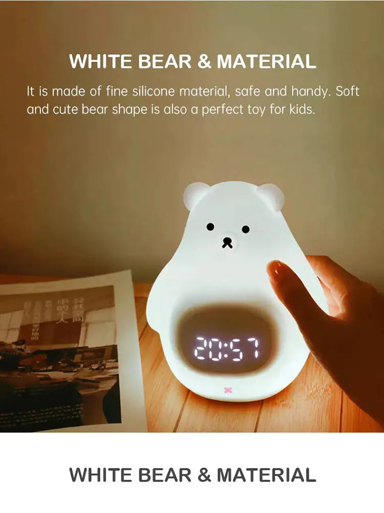 DreamZou White Bear Nightlight Alarm